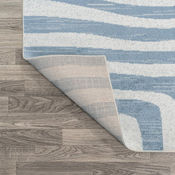 Maze Abstract Two-Tone Low-Pile Machine-Washable Area Rug